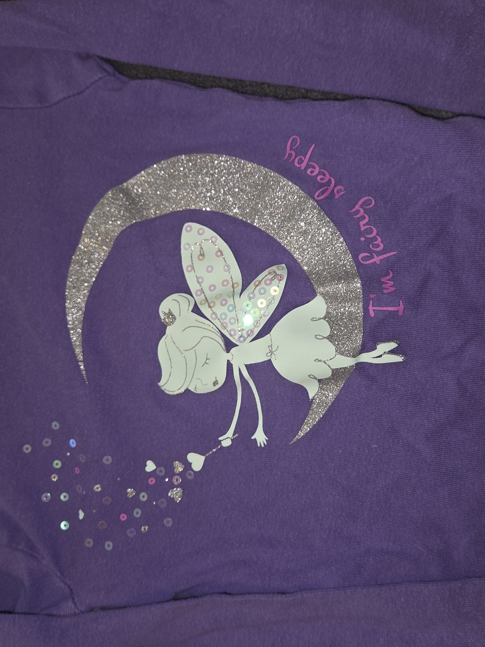Girls Purple Fairy Sequin Graphic Top